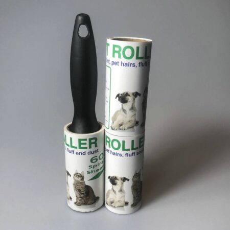 Fimoga Super sticky Lint Roller Remover Hair Kit- Extra Sticky Reusable Lint Remover with 2 extra Rolls Refills(180 Sheets) for Clothes/Furniture/Bed/Car/Dog Cat Hair/Carpet/Dust